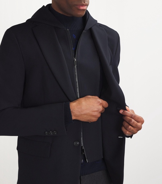 Detachable-Insert Hooded Blazer