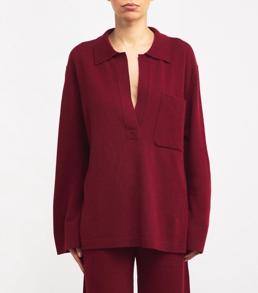 Virgin Wool-Cashmere Polo Sweater