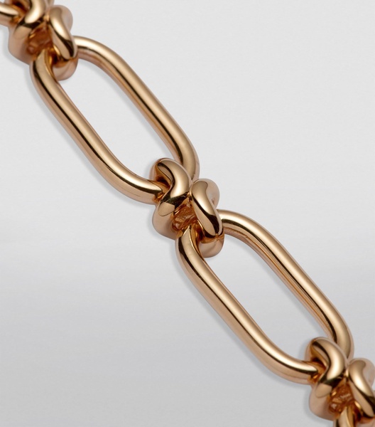 Yellow Gold Knuckle Heavy Link Chain Necklace