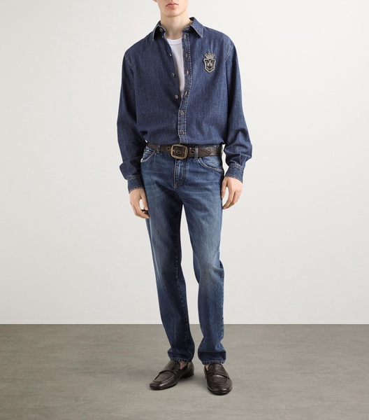 Embroidered Logo Jeans