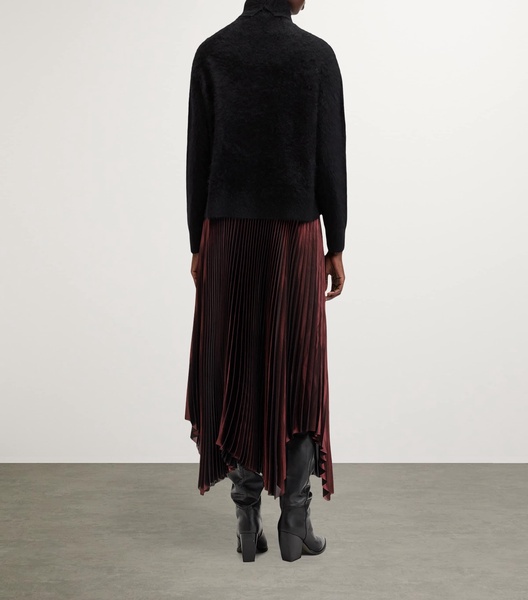 Pleated Lerin Asymmetric Midi Skirt