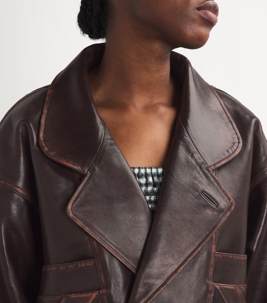 Double-Breasted Leather Jacket