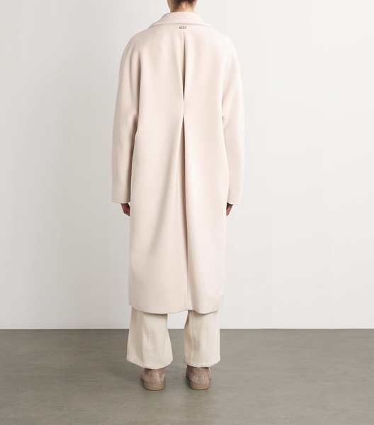 Alpaca-Blend Button-Up Coat
