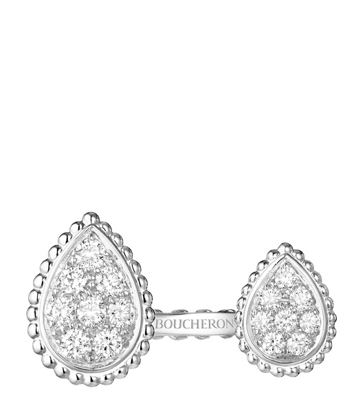 White Gold Serpent Bohème Two Motifs Ring