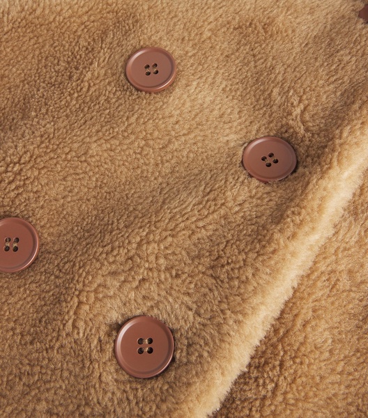 Wool Shearling Double-Breasted Coat