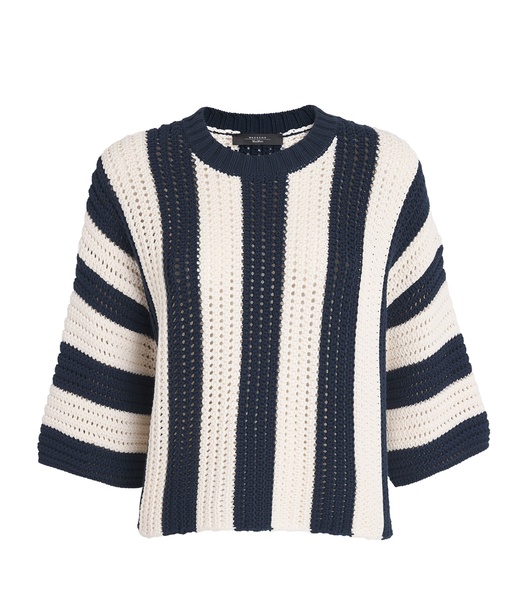 Cotton-Blend Striped Sweater