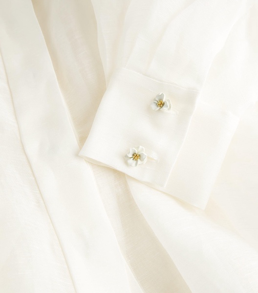 Linen-Silk Shirt Dress