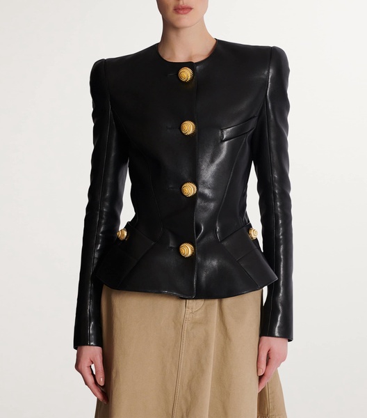 Peplum Leather Jacket