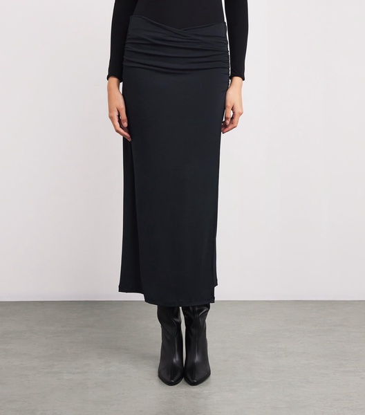 Crepe Jersey Midi Skirt