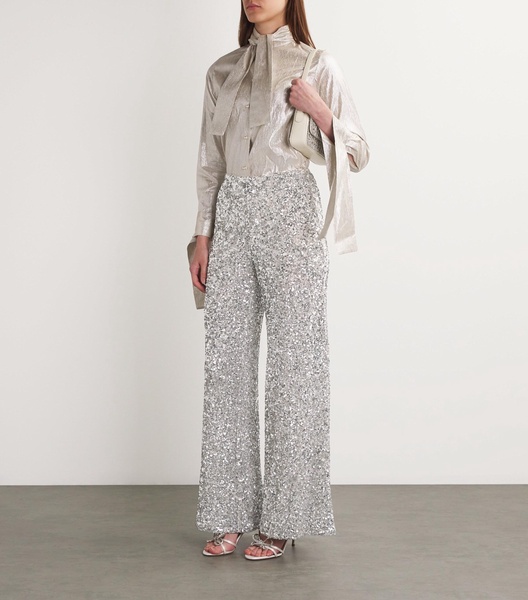 Sequinned Mame Wide-Leg Trousers