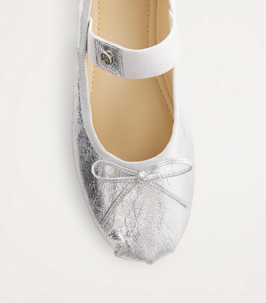 Metallic Leather Jolie Ballet Flats