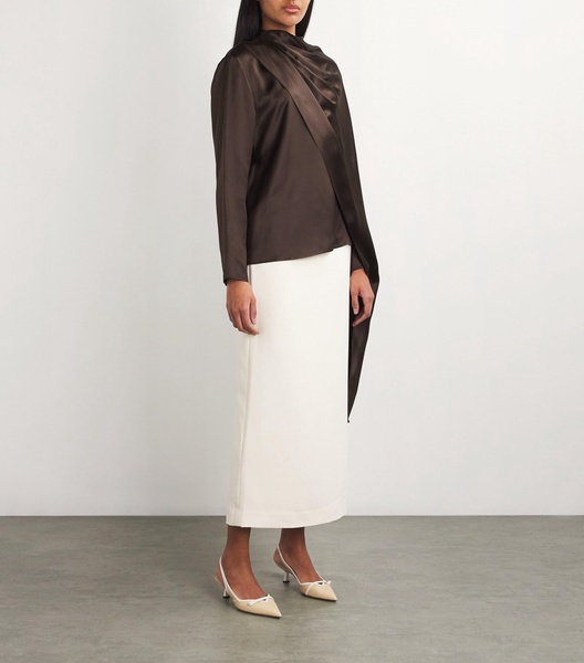 Silk Draped Blouse
