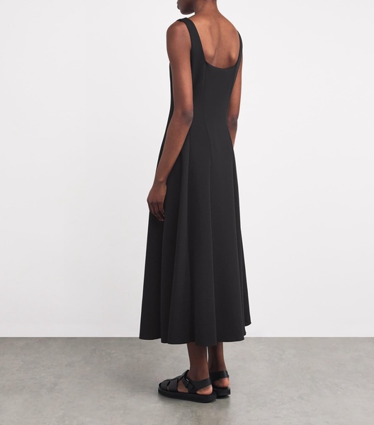 Cotton-Blend Midi Dress
