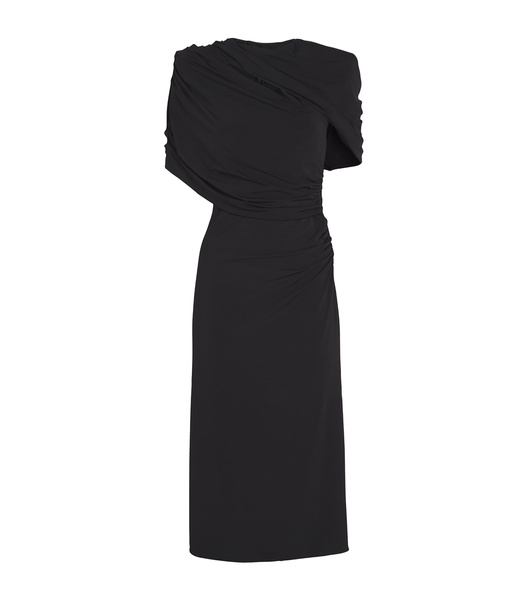 Jersey Draped Midi Dress