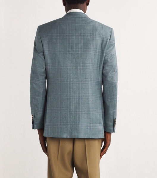 Silk-Cashmere Chequered Blazer