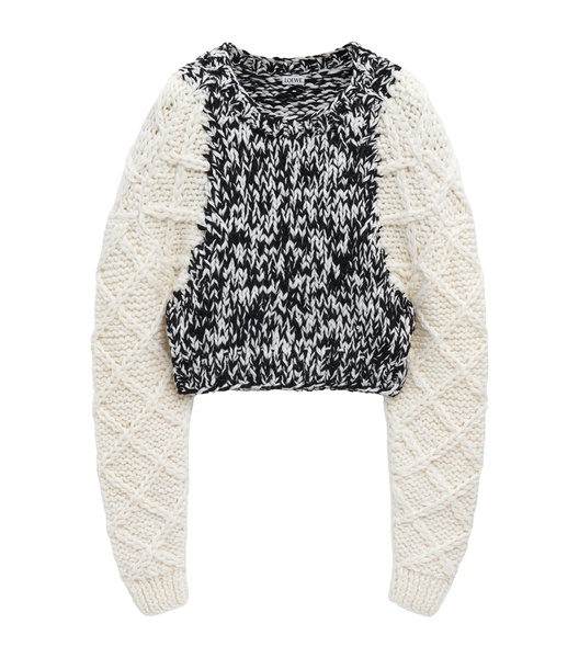 Wool-Blend Cropped Sweater