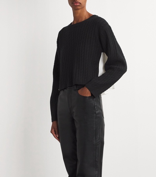 Wool-Cashmere Cropped Sweater