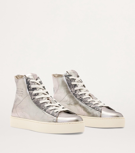 Leather Tana Metallic High-Top Sneakers