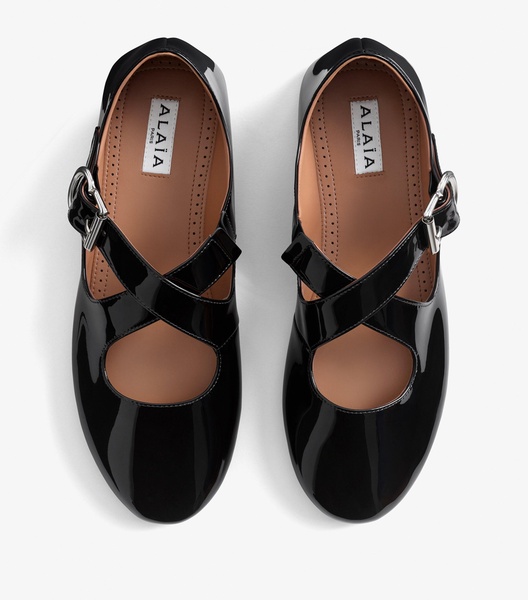 Patent Leather Criss-Cross Ballet Flats