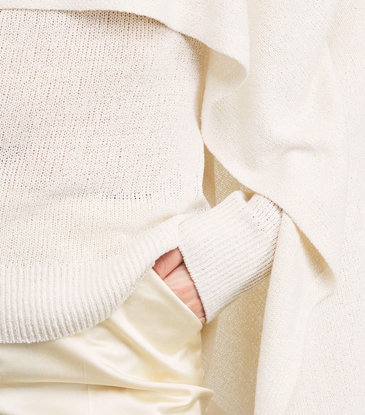 Silk Bouclé Cape Sweater