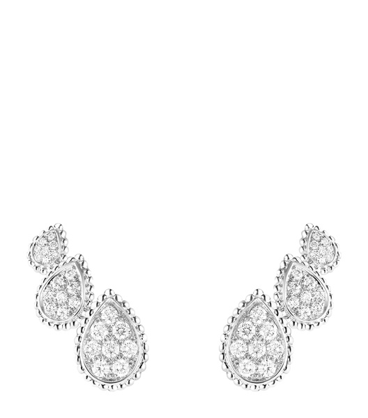 White Gold and Diamond Serpent Bohème Three Motifs Earrings