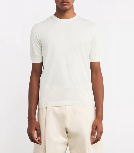 Cotton-Silk Knit T-Shirt