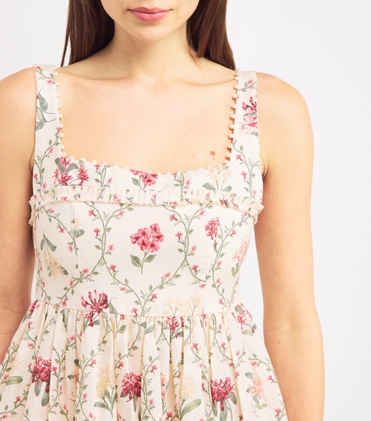 Linen Barbara Orquidea Mini Dress