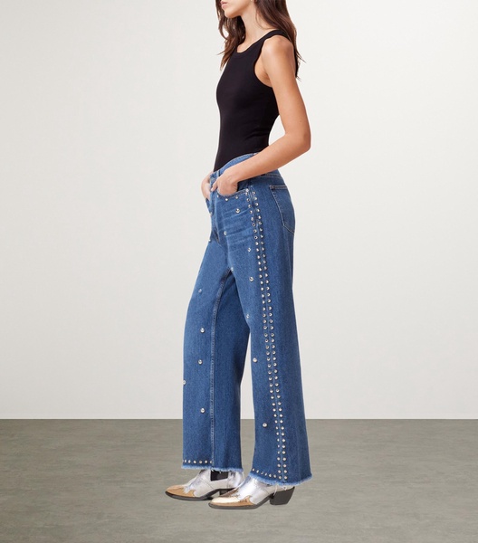 Studded Blake Wide-Leg Jeans