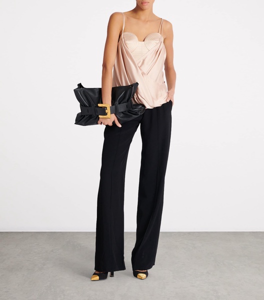 Silk Strappy Bustier Top