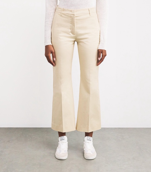 Stretch-Cotton Flared Trousers