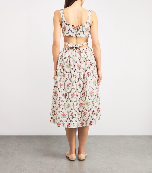 Linen Totumo Orquidea Midi Dress