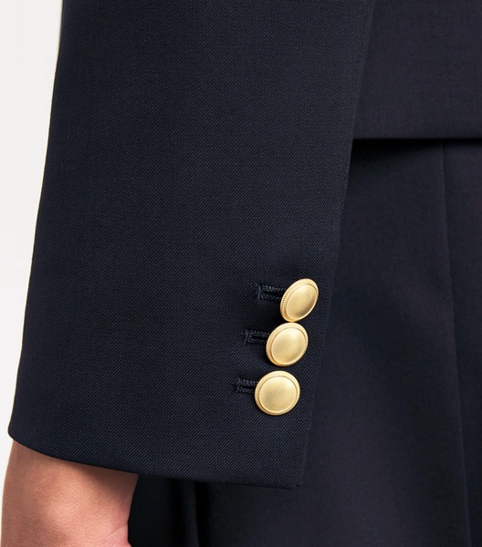 Virgin Wool Mikado-Collar Jacket