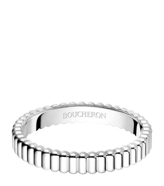 White Gold Grosgrain Wedding Band