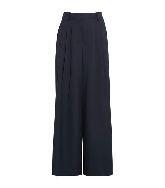 Wool-Blend Pleated Trousers