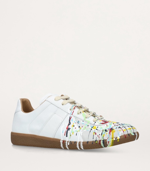 Leather Paint-Detail Replica Sneakers