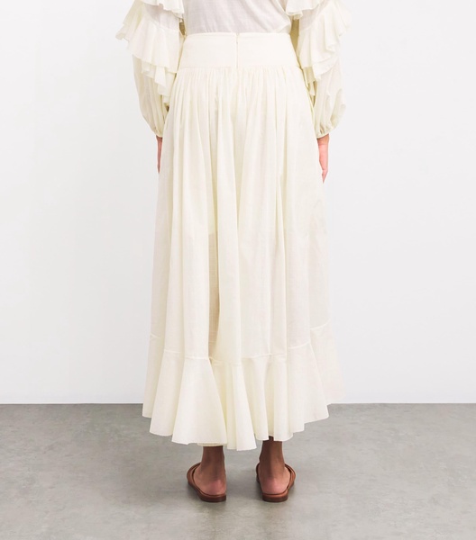 Cotton Ruffled Maxi Skirt