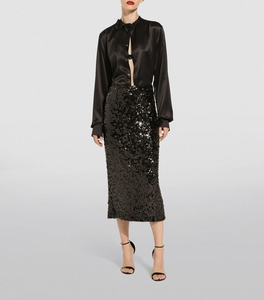 Sequinned Midi Pencil Skirt