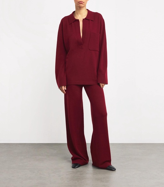 Virgin Wool-Cashmere Polo Sweater