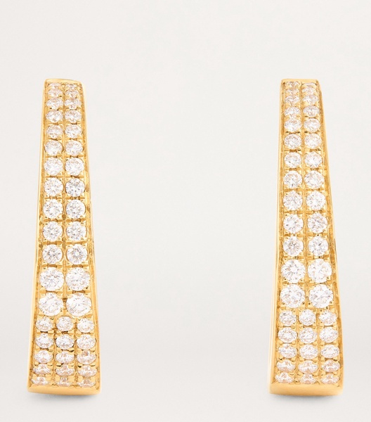 Yellow Gold and Diamond Hoop Earrings