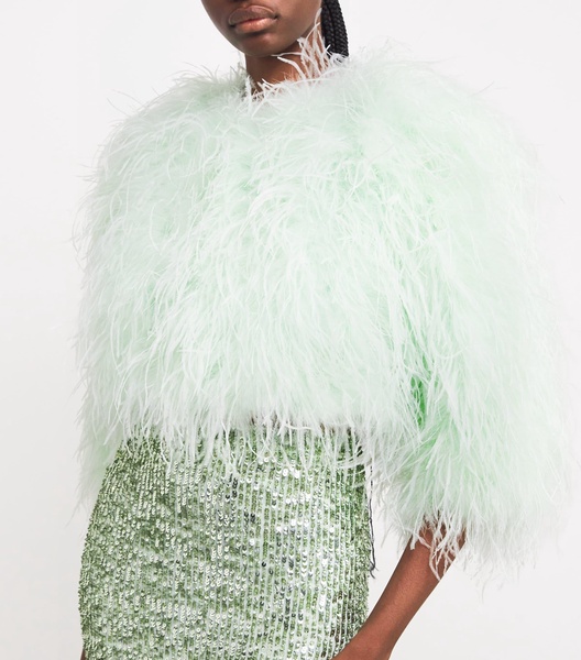 Ostrich Feather Kidman Jacket