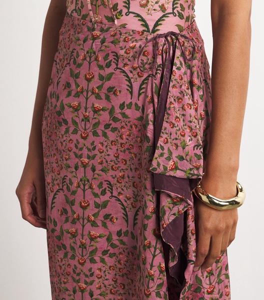 Floral Print Tanzanita Sueño Maxi Skirt