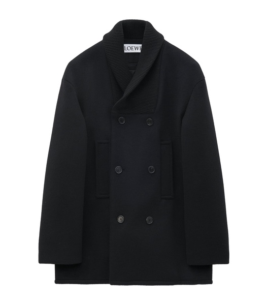 Wool-Blend Double-Breasted Pea Coat