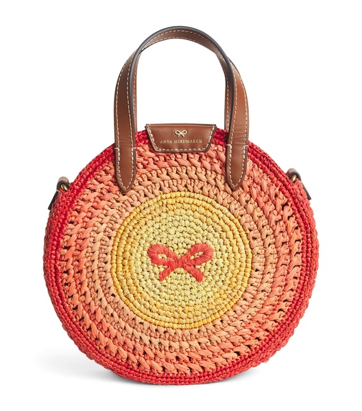 Small Raffia Round Top-Handle Bag