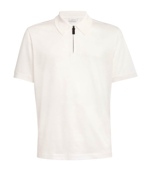 Cotton Zip-Up Polo Shirt