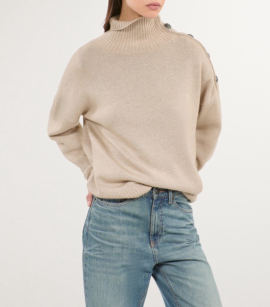 Wool-Lurex Buttoned Sweater