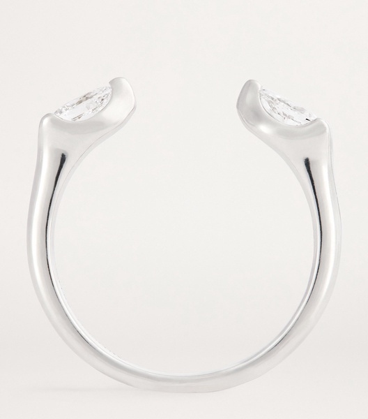 White Gold and Diamond Orbit Ring