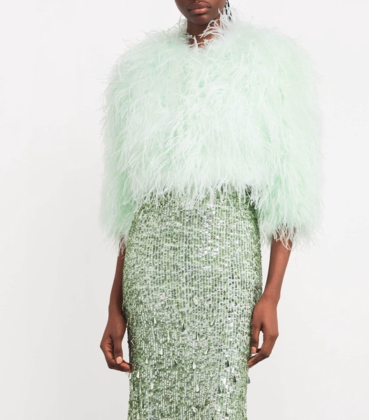 Ostrich Feather Kidman Jacket