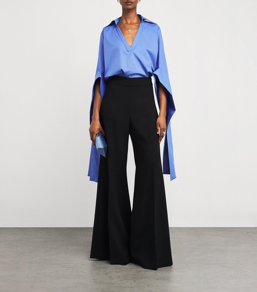 Virgin Wool Flared Trousers
