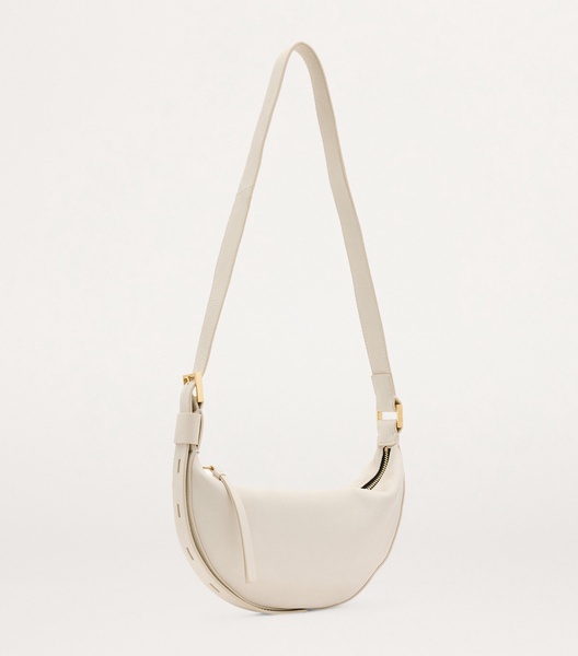Leather Half Moon Cross-Body Bag