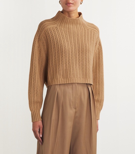 Cropped Back-Buttoned Sweater